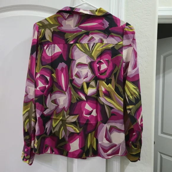 Missoni for Target Floral Abstract Button Down Blouse Women’s S Pink Green - Picture 4 of 9